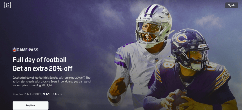 Watch Dazn Nfl Game pass live stream online.